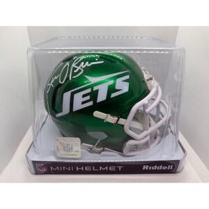 Ken O'Brien Signed New York Jets Riddell Speed Mini Helmet BAS Witnessed